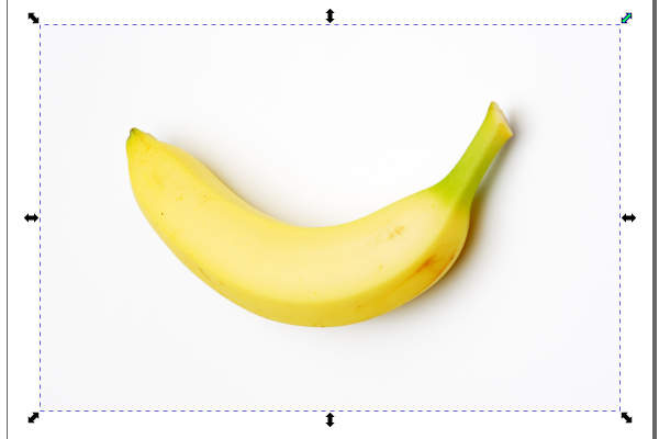 7. バナナの写真を適切な角度に調整する