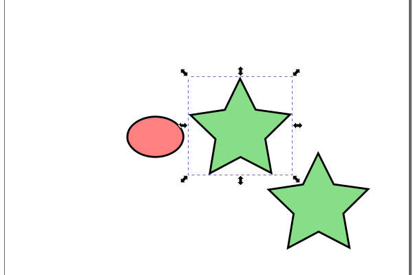 27. 複製先の緑色の星形を選択する
