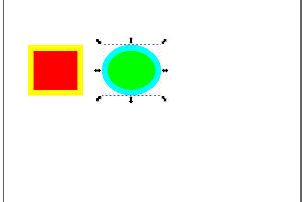 53. 楕円のシェイプのフィルが緑色になる